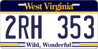WV license plate 2RH353