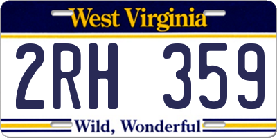 WV license plate 2RH359