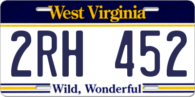 WV license plate 2RH452