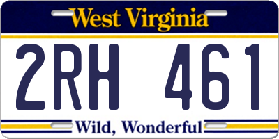 WV license plate 2RH461