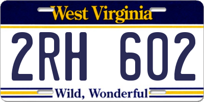 WV license plate 2RH602