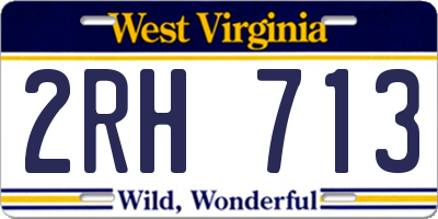 WV license plate 2RH713