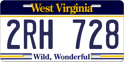 WV license plate 2RH728