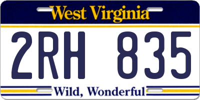 WV license plate 2RH835