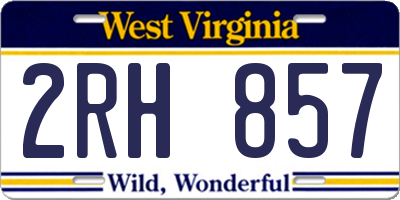WV license plate 2RH857