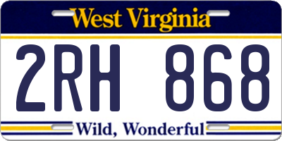WV license plate 2RH868