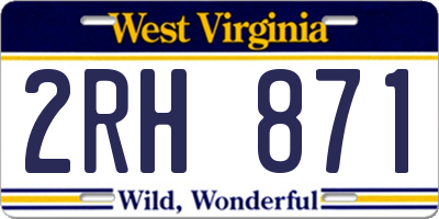 WV license plate 2RH871