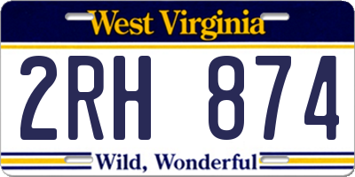WV license plate 2RH874