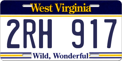 WV license plate 2RH917