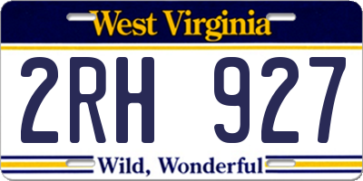 WV license plate 2RH927