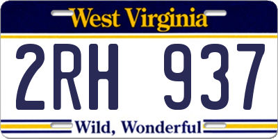 WV license plate 2RH937