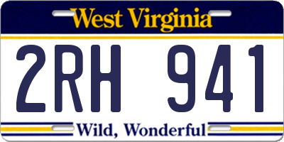WV license plate 2RH941