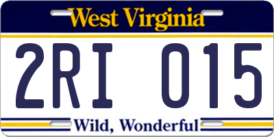 WV license plate 2RI015