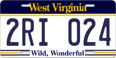 WV license plate 2RI024