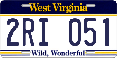 WV license plate 2RI051