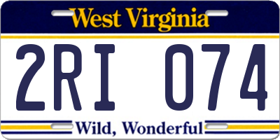 WV license plate 2RI074