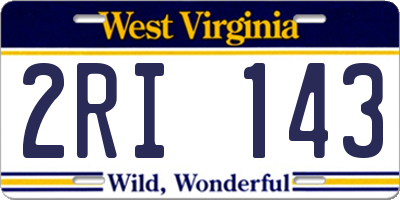 WV license plate 2RI143