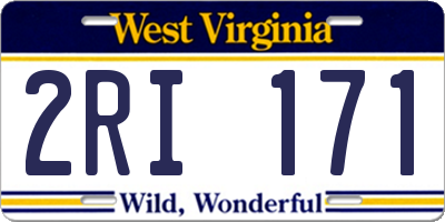 WV license plate 2RI171