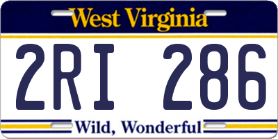 WV license plate 2RI286