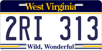 WV license plate 2RI313