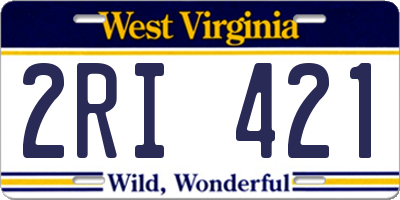 WV license plate 2RI421