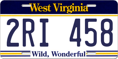 WV license plate 2RI458