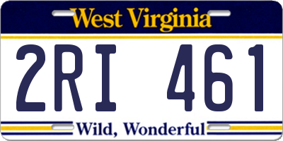 WV license plate 2RI461