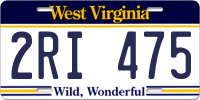 WV license plate 2RI475