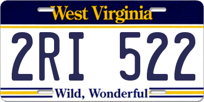 WV license plate 2RI522