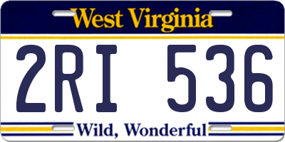 WV license plate 2RI536