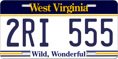 WV license plate 2RI555