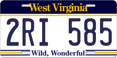 WV license plate 2RI585