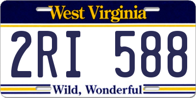 WV license plate 2RI588