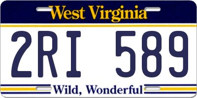 WV license plate 2RI589