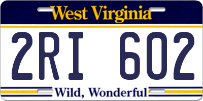 WV license plate 2RI602