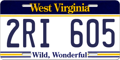 WV license plate 2RI605