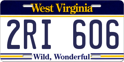 WV license plate 2RI606