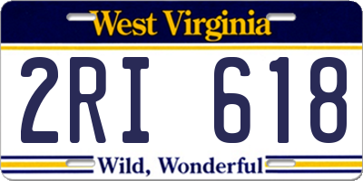WV license plate 2RI618