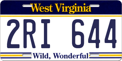 WV license plate 2RI644