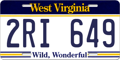 WV license plate 2RI649