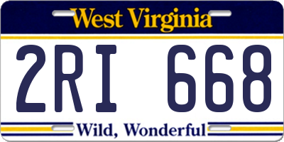 WV license plate 2RI668
