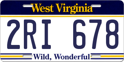 WV license plate 2RI678