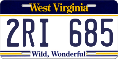 WV license plate 2RI685