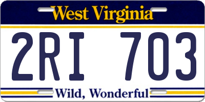 WV license plate 2RI703