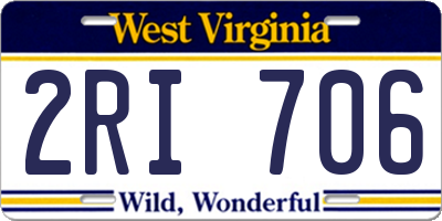 WV license plate 2RI706
