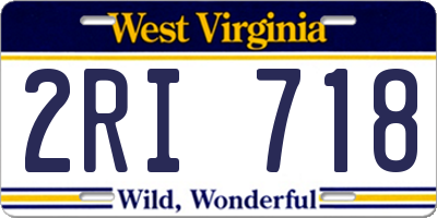 WV license plate 2RI718