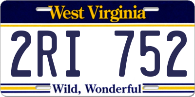 WV license plate 2RI752