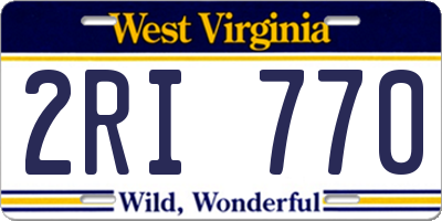WV license plate 2RI770