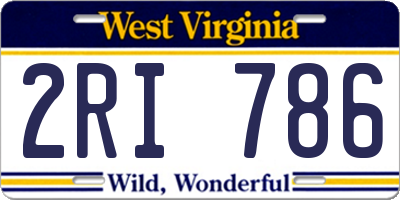 WV license plate 2RI786