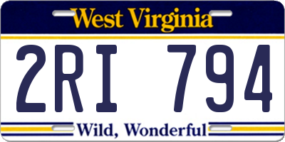 WV license plate 2RI794